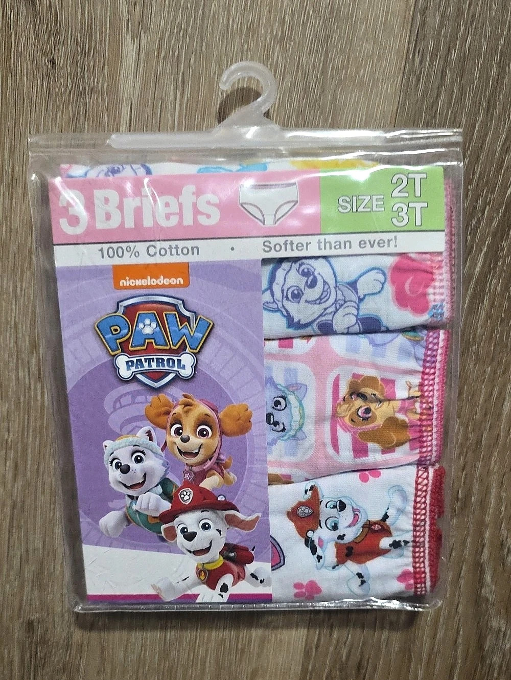 Nickelodeon Paw Patrol Girls' Briefs 3-Pack Cotton Briefs Girls 2T/3T NWT